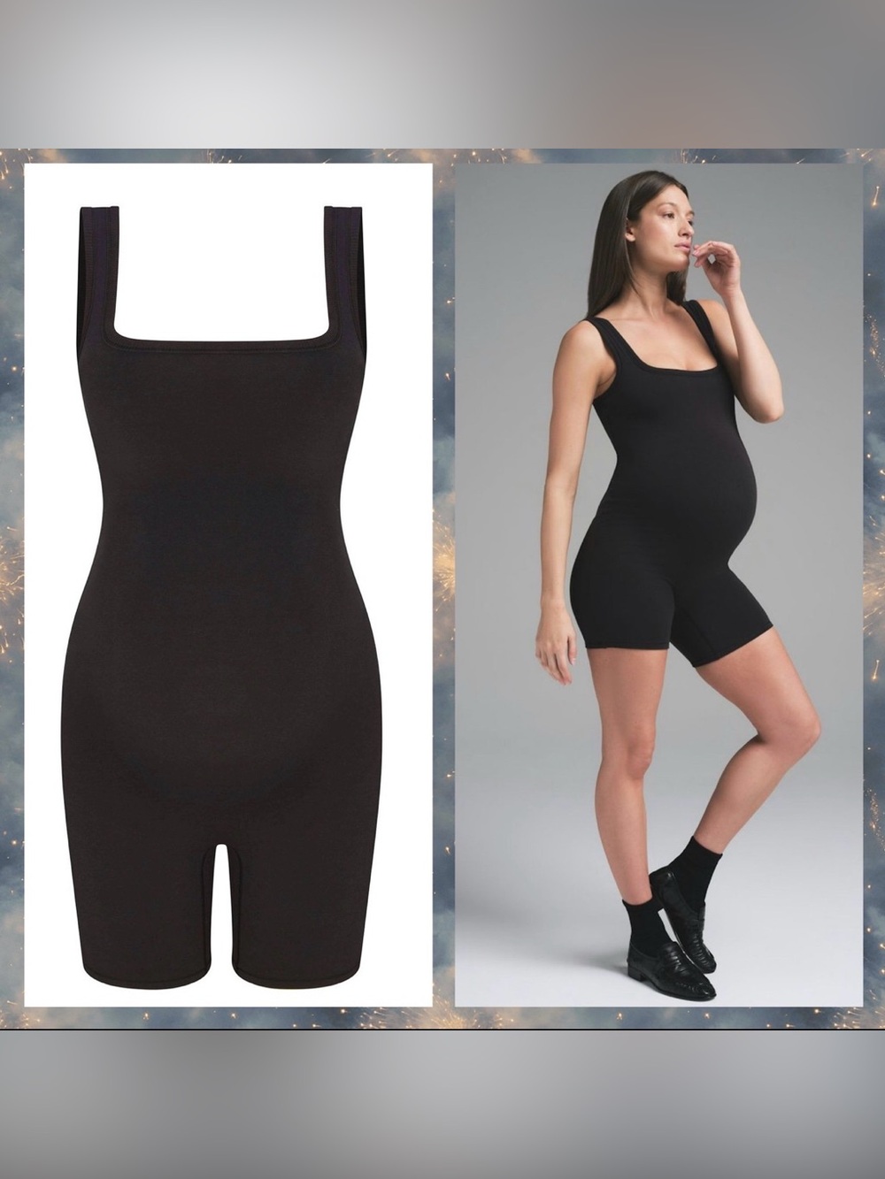 SKIMS Black Maternity Short Jumpsuit